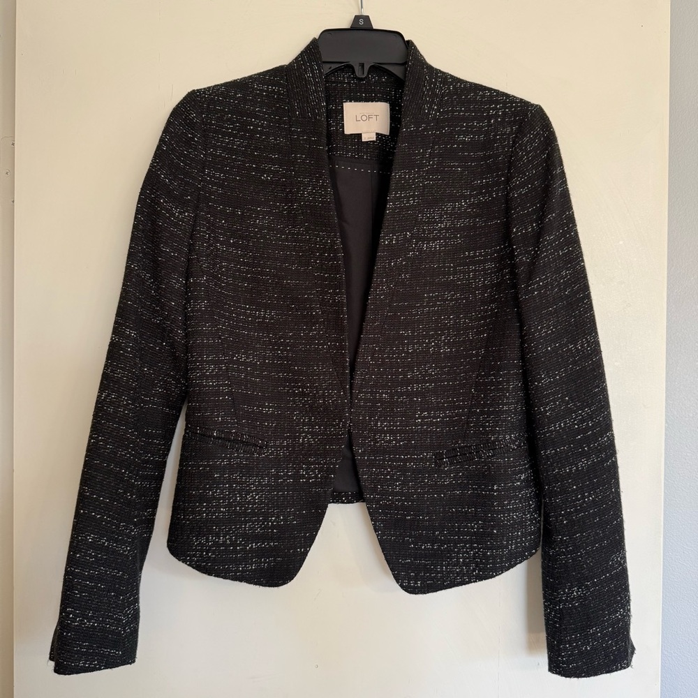LOFT Women's Textured Black Blazer